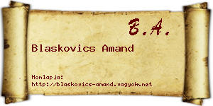 Blaskovics Amand névjegykártya